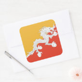 Bhutan Flag Quadratischer Aufkleber (Umschlag)