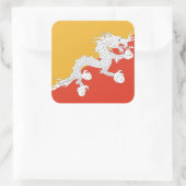 Bhutan Flag Quadratischer Aufkleber (Tasche)