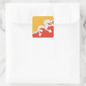 Bhutan Flag Quadratischer Aufkleber (Tasche)