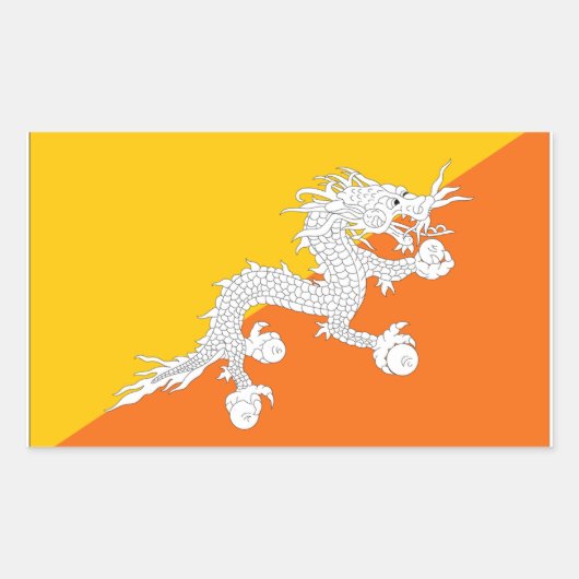 Bhutan Flag Rechteckiger Aufkleber (Vorderseite)