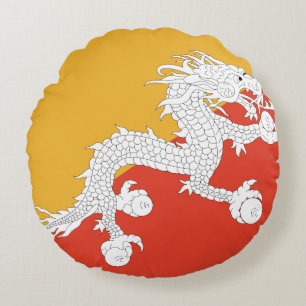 Bhutan Flag Rundes Kissen