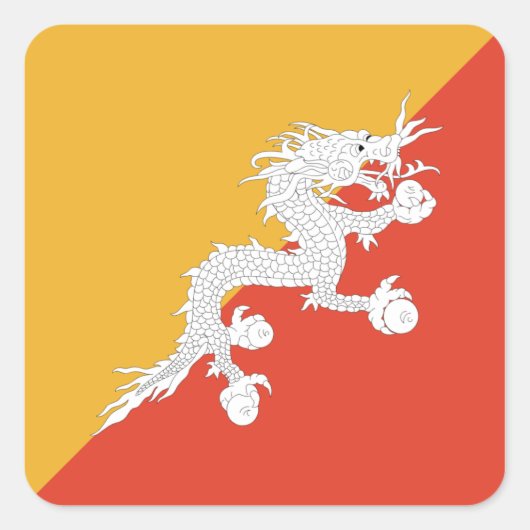 Bhutan Flag Sticker (Vorderseite)