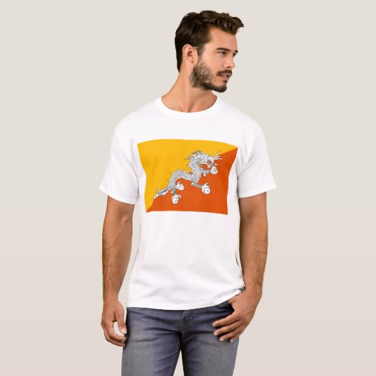 BHUTAN FLAG T - Shirt (Vorne ganz)
