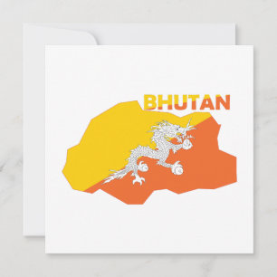 Bhutan-Flagge in der Länderkarte Feiertagskarte