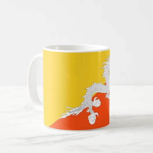 Bhutan-Flagge Kaffeetasse (Vorderseite Links)