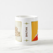 Bhutan-Flagge + Karten-Tasse Kaffeetasse (Mittel)