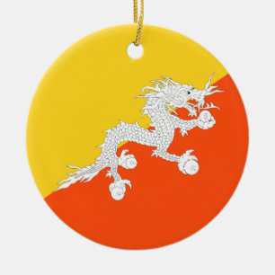Bhutan-Flagge Keramik Ornament