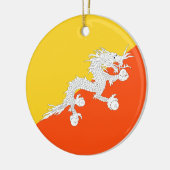 Bhutan-Flagge Keramik Ornament (Links)