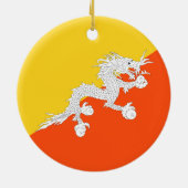 Bhutan-Flagge Keramik Ornament (Hinten)