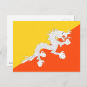 Bhutan-Flagge Postkarte (Vorne/Hinten)