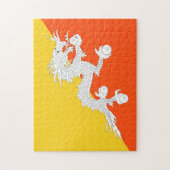 Bhutan-Flagge Puzzle (Vertikal)