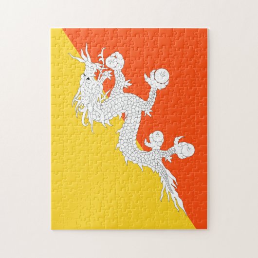 Bhutan-Flagge Puzzle (Vertikal)