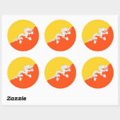 Bhutan-Flagge Runder Aufkleber (Blatt)