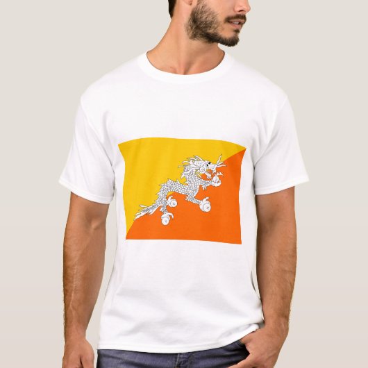 Bhutan-Flagge T-Shirt (Vorderseite)