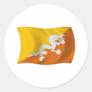 Bhutan-Flaggen-Aufkleber Runder Aufkleber