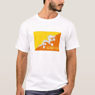 Bhutan-Flaggenandenken-T - Shirt