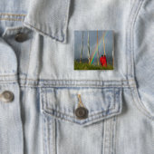 Bhutan, Gangtey Dorf, Regenbogen über zwei Mönche Button (Beispiel)