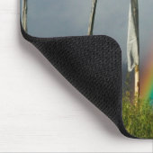 Bhutan, Gangtey Dorf, Regenbogen über zwei Mönche Mousepad (Ecke)