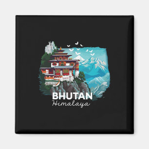 Bhutan Himalaya Tempel Bhutanesische Wanderausrüst Magnet