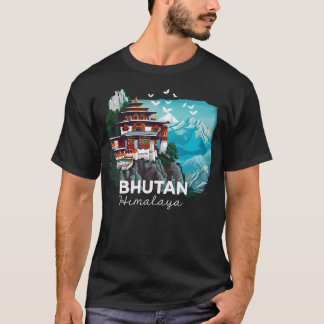 Bhutan Himalaya Temple Bhutanese Hiking Costume T-Shirt