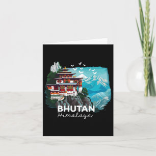Bhutan Himalaya Temple Bhutanese Wanderkostüm Karte