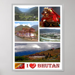 Bhutan - I Liebe - Poster