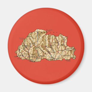 Bhutan-Karten-Magnet Magnet