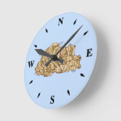 Bhutan Map Clock Runde Wanduhr (Winkel)