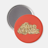 Bhutan Map Magnet (Vorderseite/Rückseite)