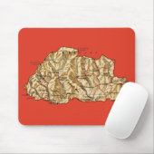 Bhutan Map Mousepad (Mit Mouse)