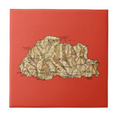 Bhutan Map Tile Fliese (Vorderseite)