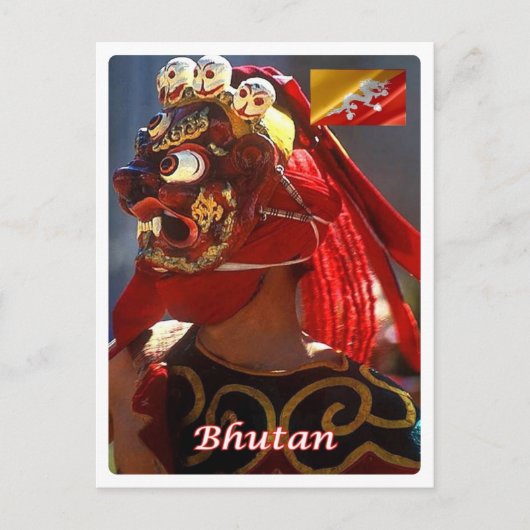 Bhutan - Masked Dance - Postkarte (Vorderseite)