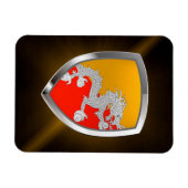 Bhutan Metallic Emblem Magnet (Horizontal)