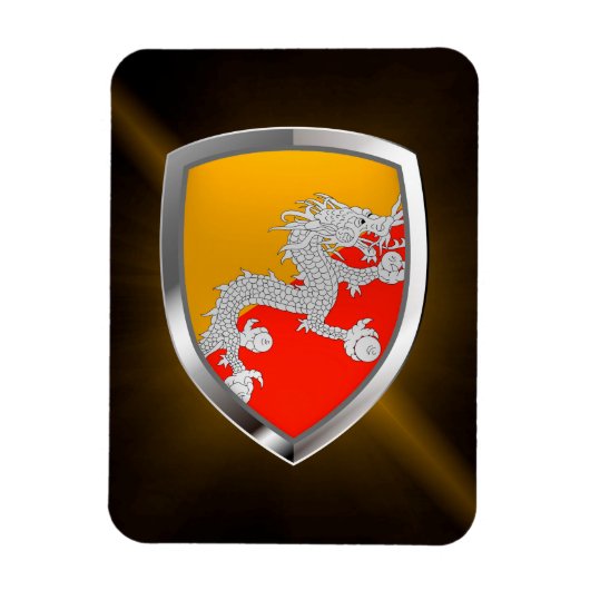 Bhutan Metallic Emblem Magnet (Vertikal)