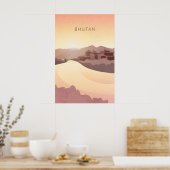 Bhutan Minimal Reiseplakat Poster (Küche)