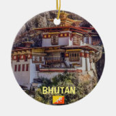 Bhutan Panorama Weihnachtsdekoration Keramik Ornament (Vorne)