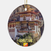 Bhutan Panorama Weihnachtsdekoration Keramik Ornament (Links)