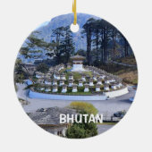 Bhutan Panorama Weihnachtsdekoration Keramik Ornament (Hinten)
