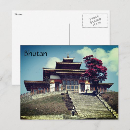 Bhutan Postkarte (Vorne/Hinten)
