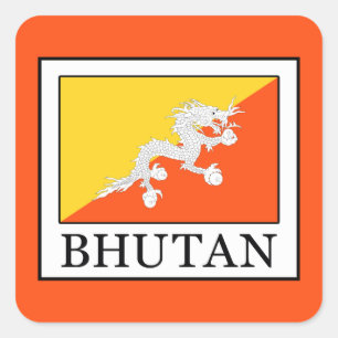 Bhutan Quadratischer Aufkleber