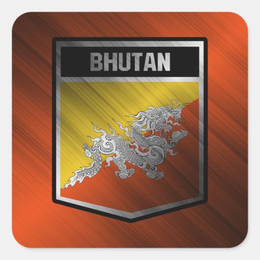 Bhutan Quadratischer Aufkleber (Vorderseite)