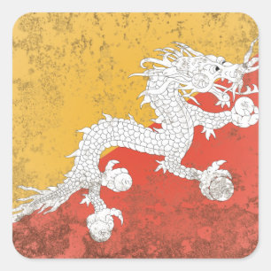Bhutan Quadratischer Aufkleber
