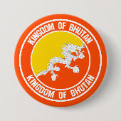 Bhutan Round Emblem Button (Vorderseite)