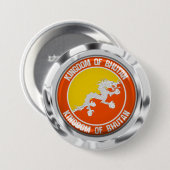 Bhutan Round Emblem Button (Vorne & Hinten)