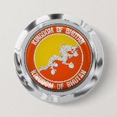 Bhutan Round Emblem Button (Vorderseite)
