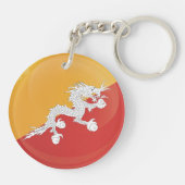 Bhutan Round Icon Flag Schlüsselanhänger (Rückseite)