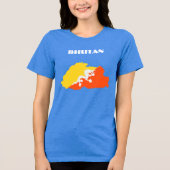 BHUTAN Special Customizable Blue Tourist Tri-Blend Shirt (Vorderseite)