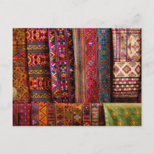 Bhutan-Stoffe zu verkaufen Postkarte