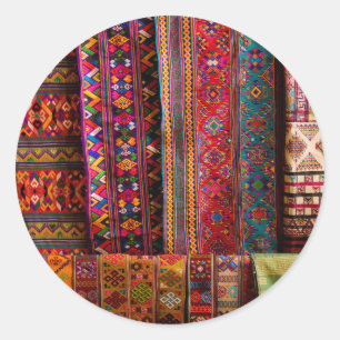 Bhutan-Stoffe zu verkaufen Runder Aufkleber
