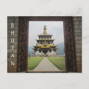 Bhutan-Tempeltür Postkarte